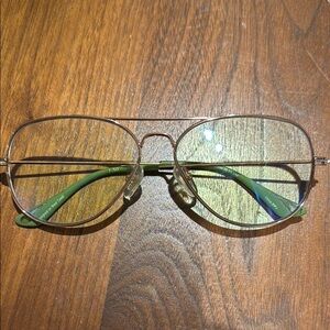 Used Caddis The Mahubay Gold Aviator 1.5 Readers with Green Temples